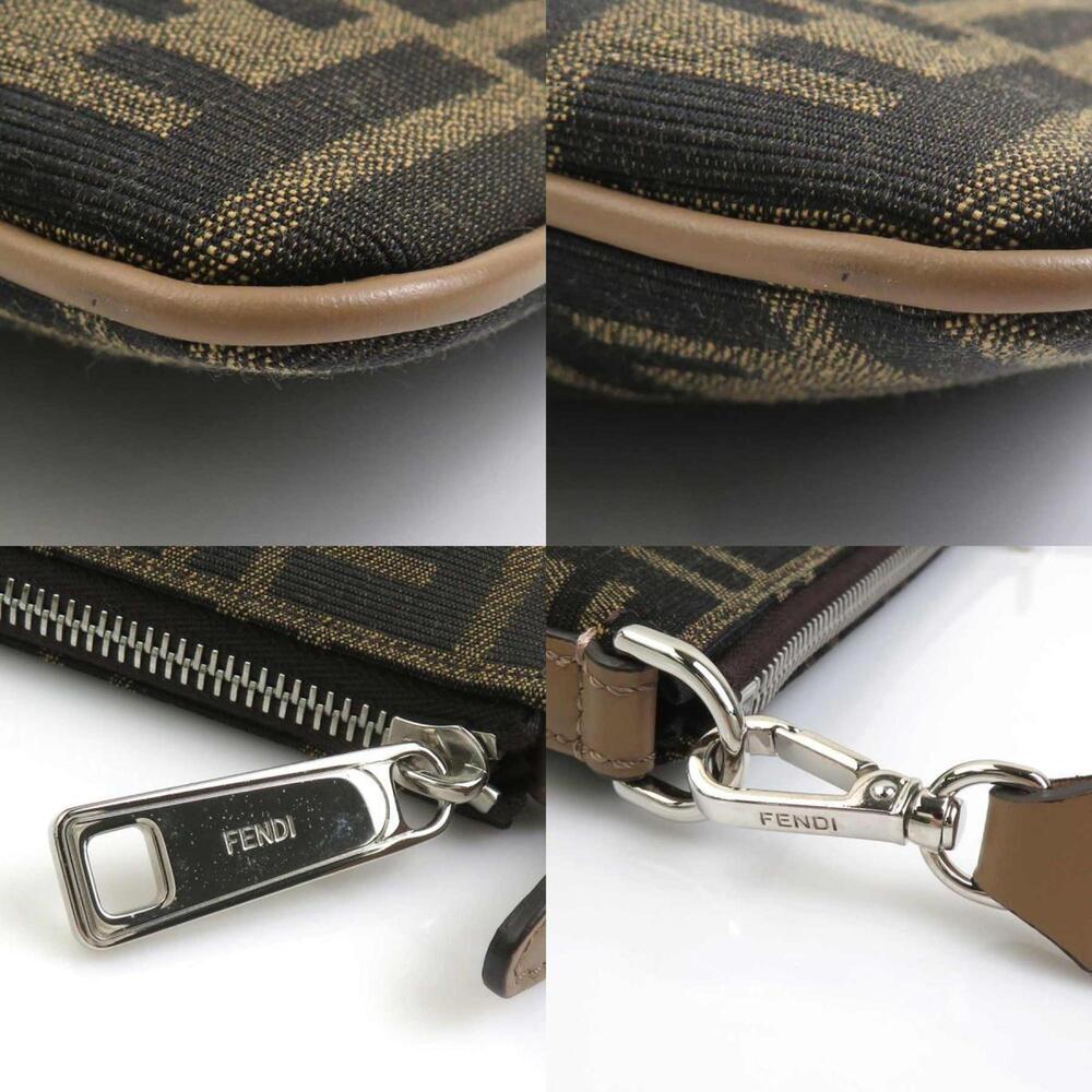 Fendi Zucca After Bag Mini Shoulder in Brown and Silver Canvas Leather, Men's... - Picture 3 of 5